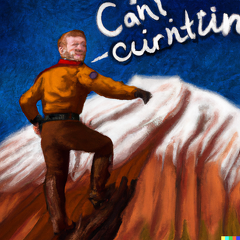 DALL·E 2023-11-04 20.34.34 - Captain Kirk is climbing a mountain, why is he climbing a mountain Captain Kirk is climbing a mountain, why is he climbing a mountain Digital Art